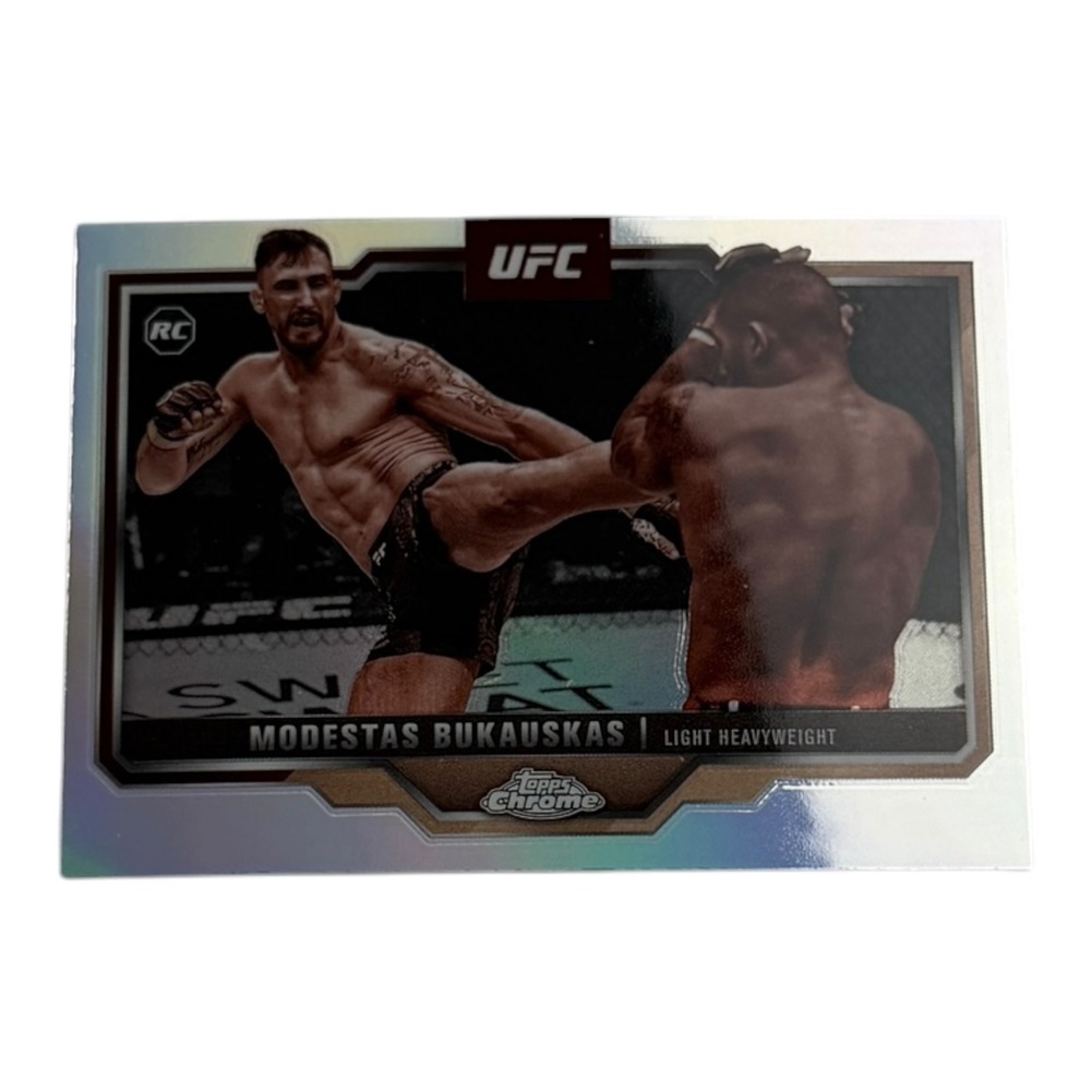 2025 Topps Chrome UFC Modestas Bukauskas RC Rookie Refractor Card 8 Silver